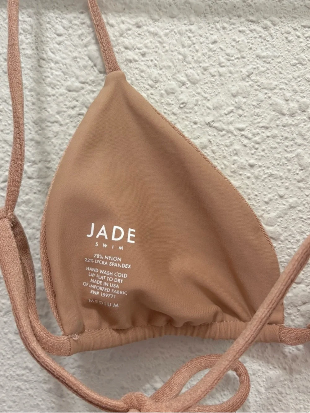 Jade Swim Terry Bikini Set in Nude Brown Top-M Bottoms-Small
